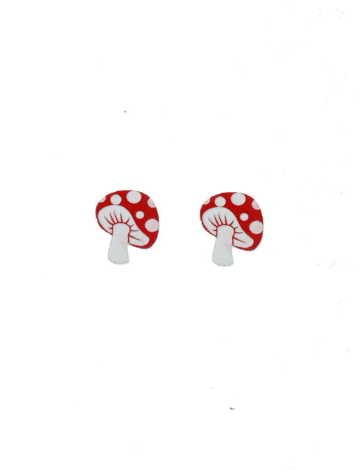 Red & White Mushroom Earrings