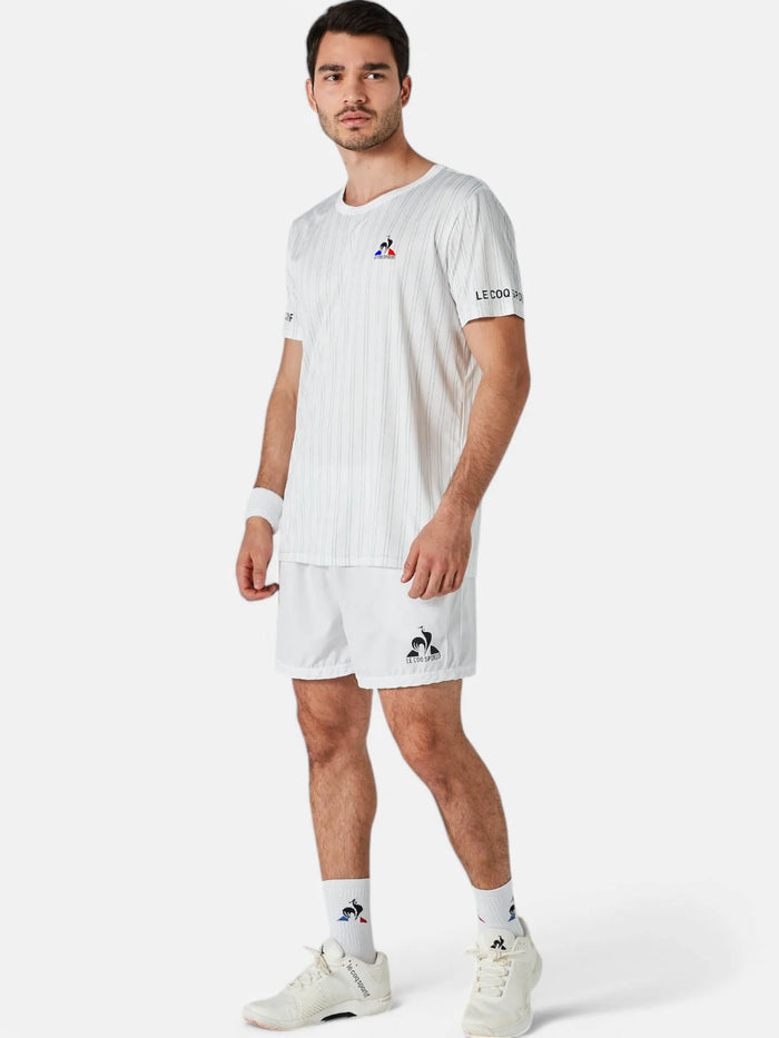 Remera Le Coq Sportif Tenis Stripe Blanco Training - OUTLET