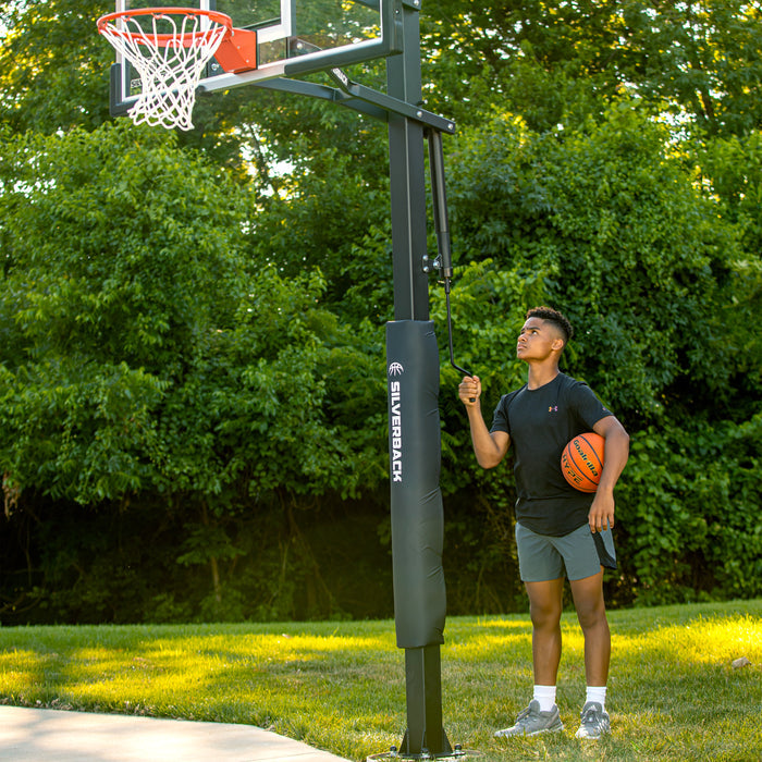basketball hoop raising rim