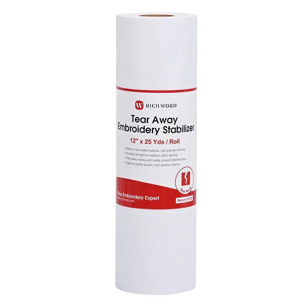 Richword Tear Away Stabiliser 12inch Roll 25yd & 50yd