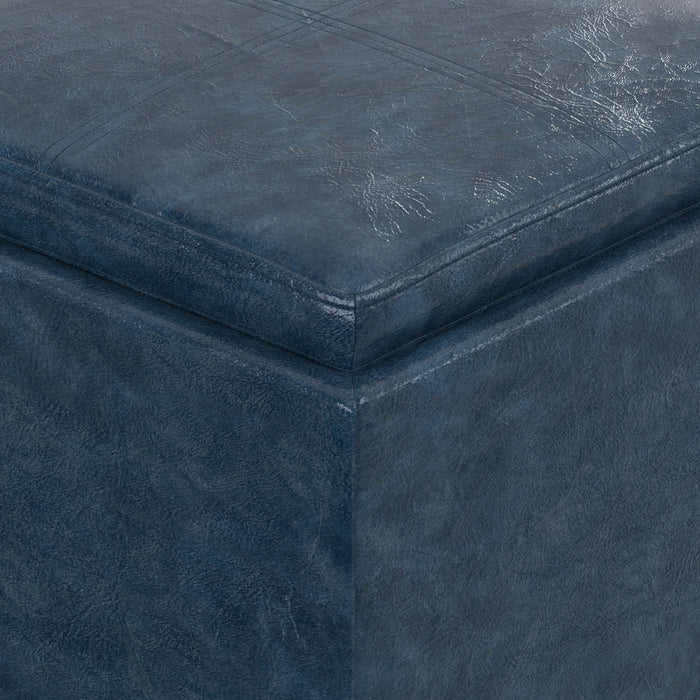 Rockwood Cube Storage Ottoman in Vegan Leather