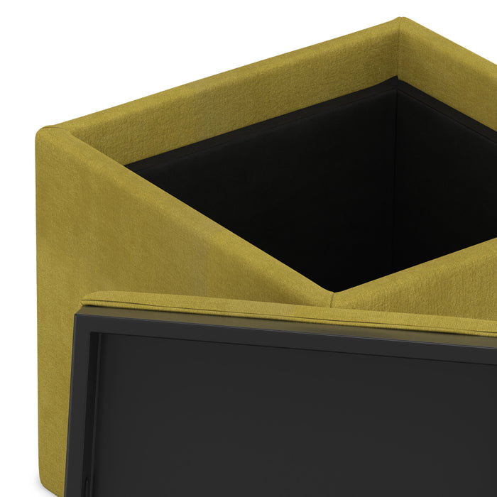 Rockwood Cube Storage Ottoman in Velvet Fabric