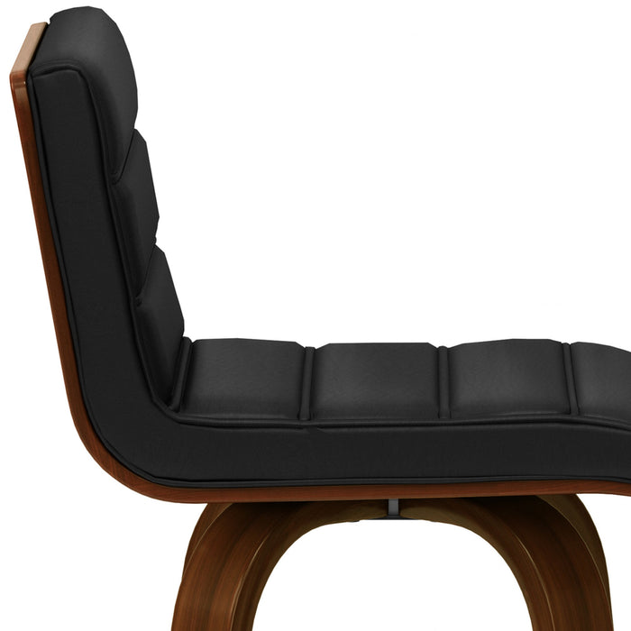 Black Vegan Leather | Roland Swivel Bar Stool in Vegan Leather