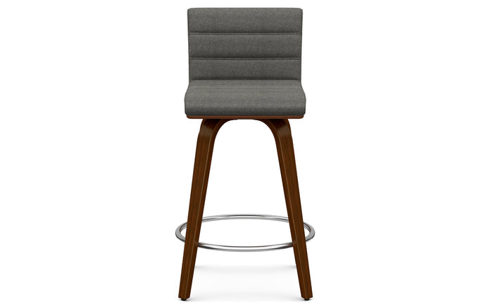 Grey Linen Style Fabric | Roland Swivel Counter Height Stool in Linen