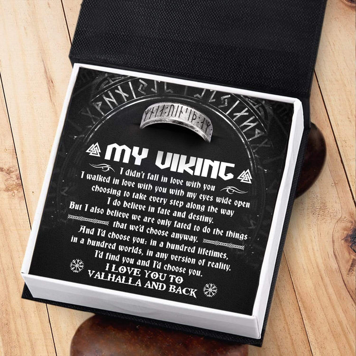 Rune Ring - My Viking - I Love You To Valhalla And Back - Gri26002