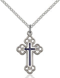 Russian Cross medal 0272E1 with blue enamel, Sterling Silver