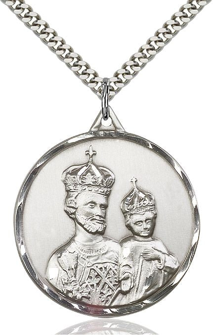 Saint Joseph medal round 0201K1, Sterling Silver