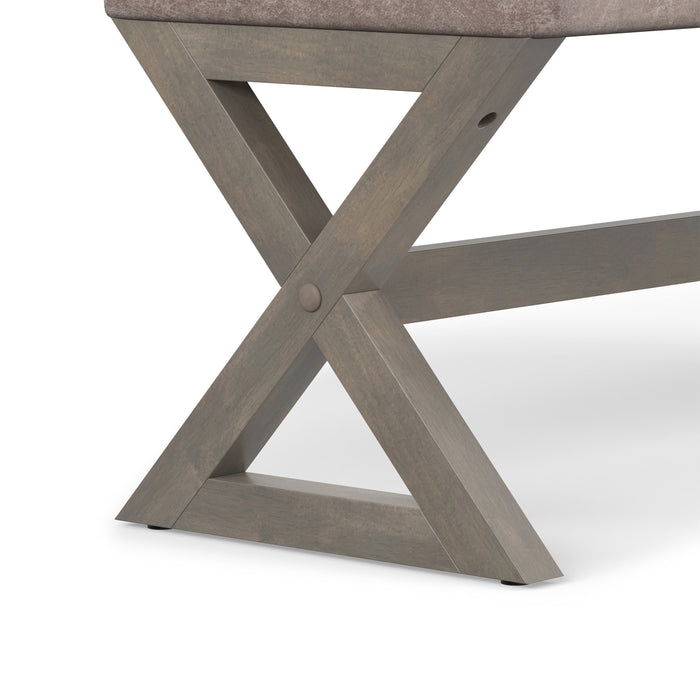 Distressed Grey Taupe Distressed Vegan Leather | Salinger Ottoman Bench