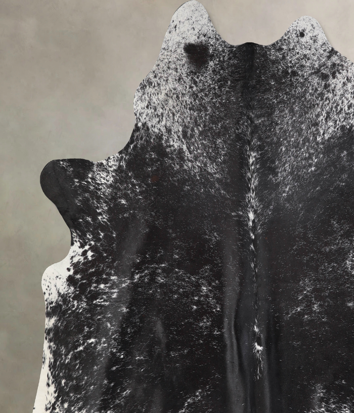 Salt and Pepper Black Cowhide Rug #A34254