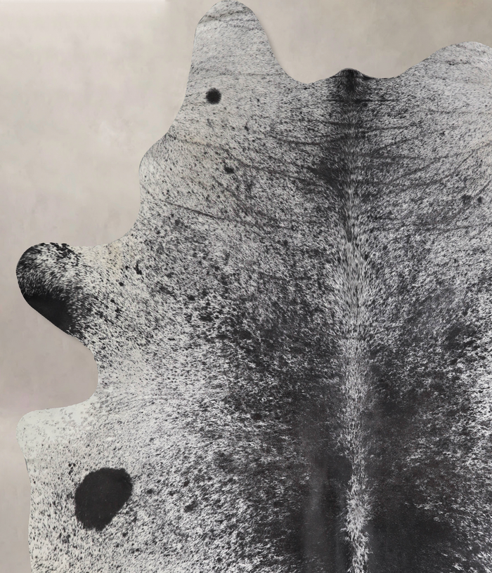 Salt and Pepper Black Cowhide Rug #A34253
