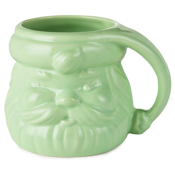Santa Mug in White, Green or Pink