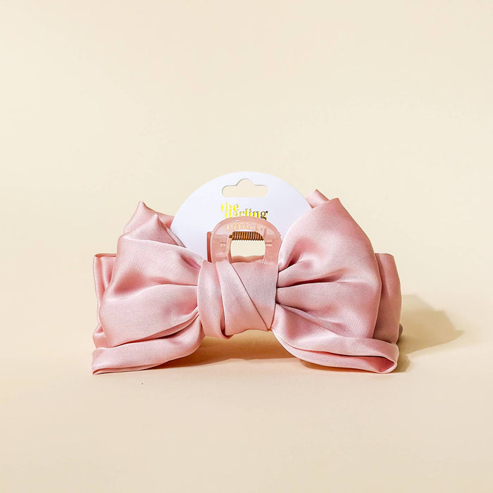 Satin Bow Claw Clip- Blush