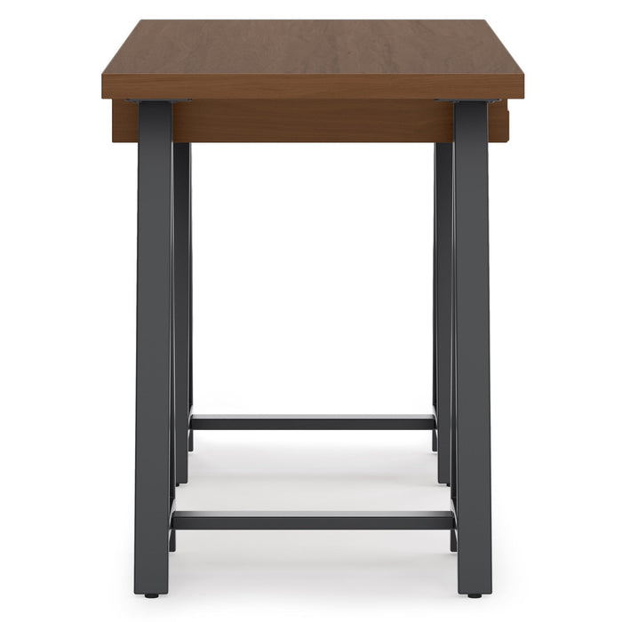 Sawhorse Solid Walnut Veneer and Metal Small Desk