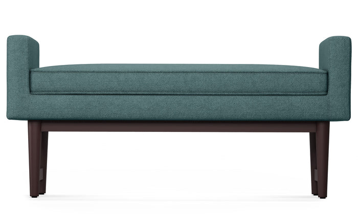 Smoky Teal Linen Style Polyester | Scott Ottoman Bench
