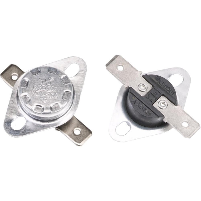 Top and bottom views of Sensor Heat (Top) YN017 with metal mounting brackets and electrical connectors isolated on white background