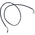 Sensor thermostat cable YN001 with black insulation and white connector plug isolated on white background