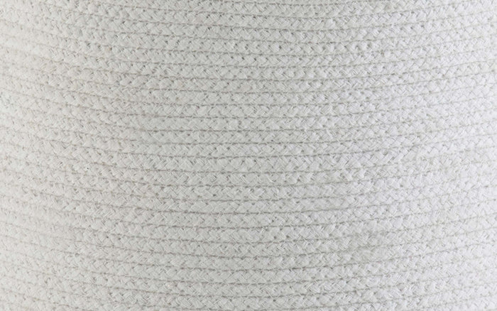 White/Natural | Serena Round Braided Pouf