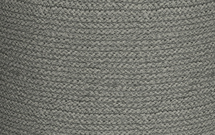 Dove Grey | Serena Round Braided Pouf