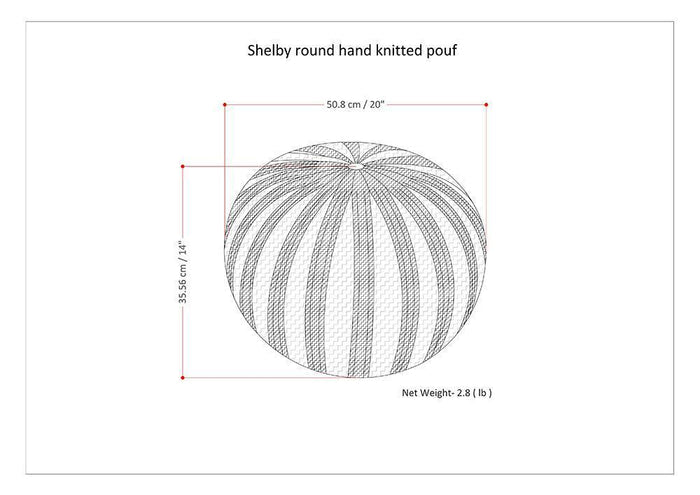 Teal | Shelby Hand Knit Round Pouf