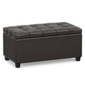 Tanners Brown Vegan Leather | Sienna Storage Ottoman in Vegan Leather