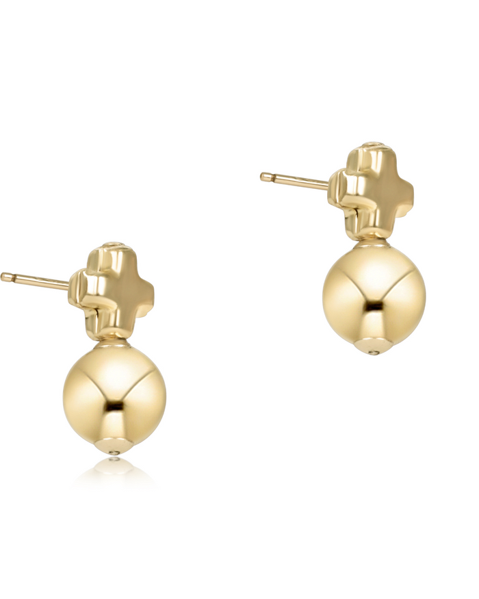 Signature Cross Small Gold Stud - Classic Gold