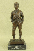 Signed Halfdan Hertzberg Whistling Boy Norway Bronze Sculpture Statue Figurine