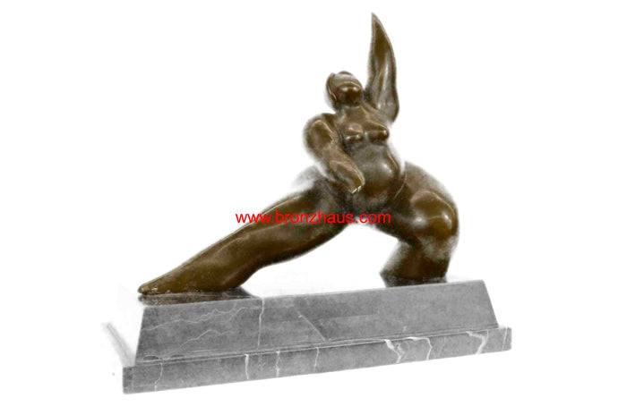 SIGNED MILO FREE AS BIRD ABSTRACT BRONZE STATUE SCULPTURE FIGURINE ART DECO GIFT