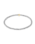 SILVER FACETED HEMATITE 2MM BEAD BRACELET