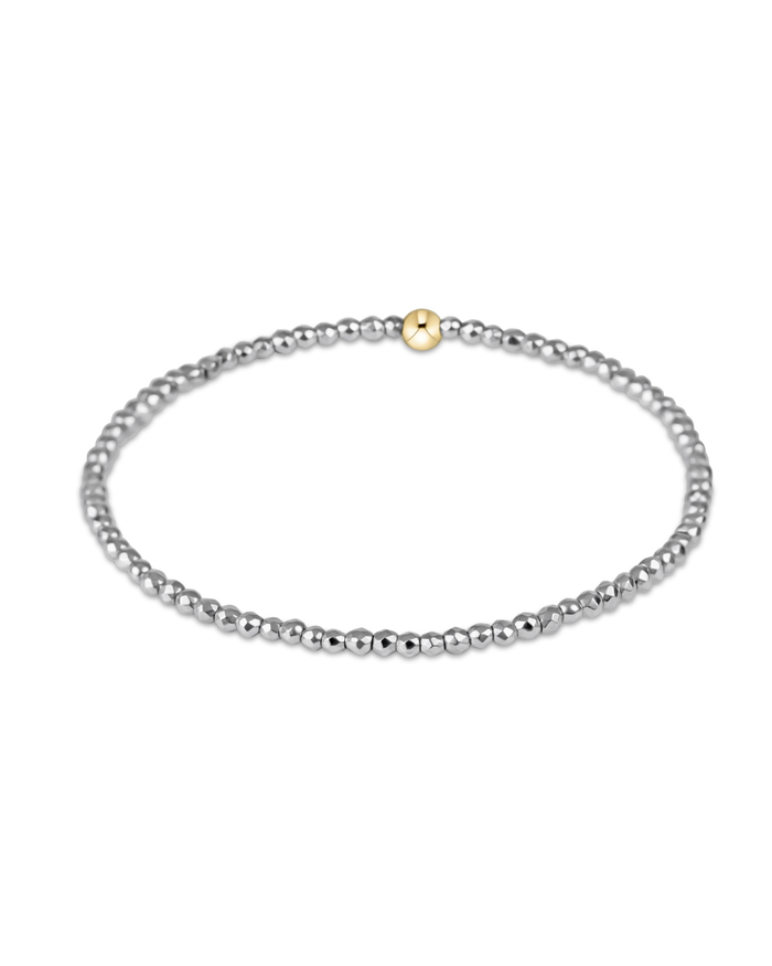 SILVER FACETED HEMATITE 2MM BEAD BRACELET