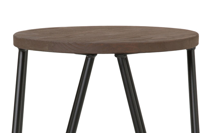 Cocoa Brown | Simeon 24 inch Metal Counter Height Stool with Wood Seat