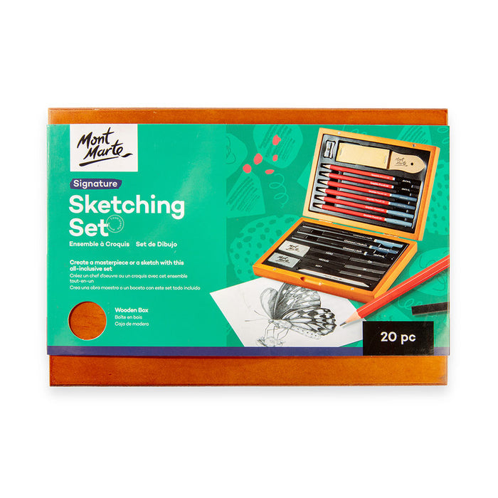 Sketching Set in Wooden Box Signature 20pc