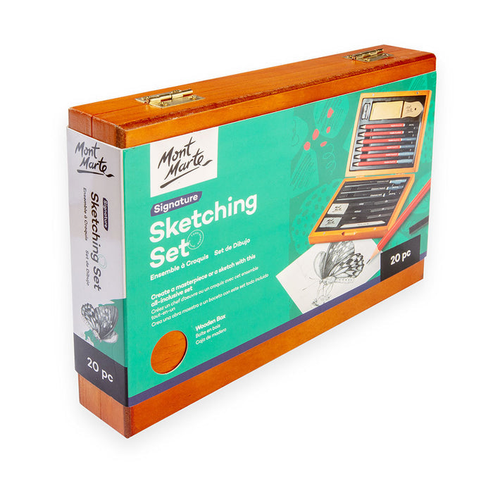 Sketching Set in Wooden Box Signature 20pc