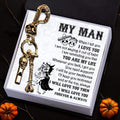 Skull Keychain Holder - My Man - I Will Love You Forever & Always - Gkci26004