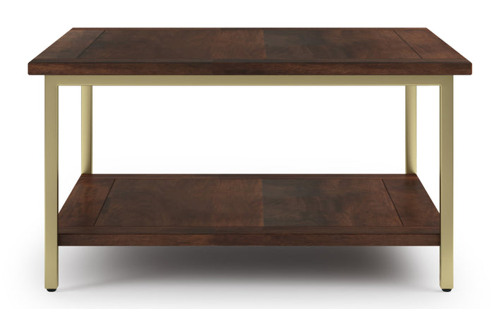 Dark Brown and Gold | Skyler Square Coffee Table