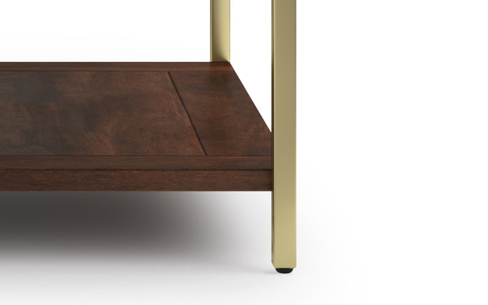 Dark Brown and Gold | Skyler Square Coffee Table