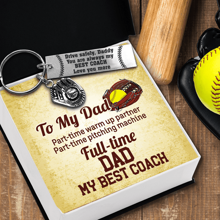 Softball Glove Keychain - Softball - To My Dad - My Best Coach - Gkax18016