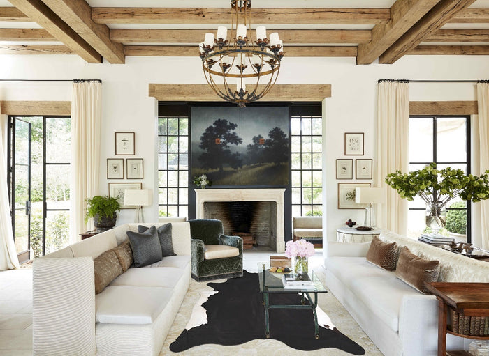Solid Black Cowhide Rug #A34231
