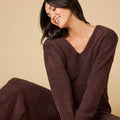 Solid Marshmallow V-Neck Lounge Set