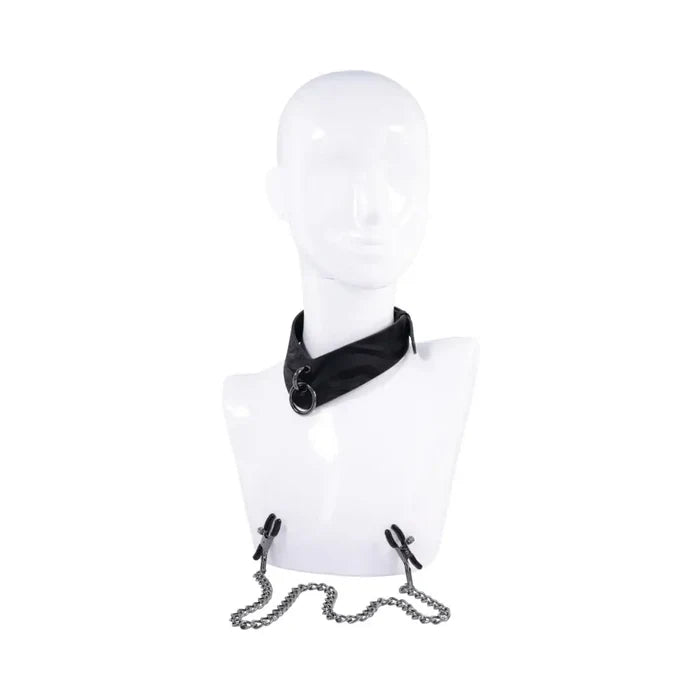 Sportsheets® Velvet Noir Collar & Removable Clamps - Rolik®