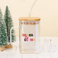Square Glass Cup-Mama Claus
