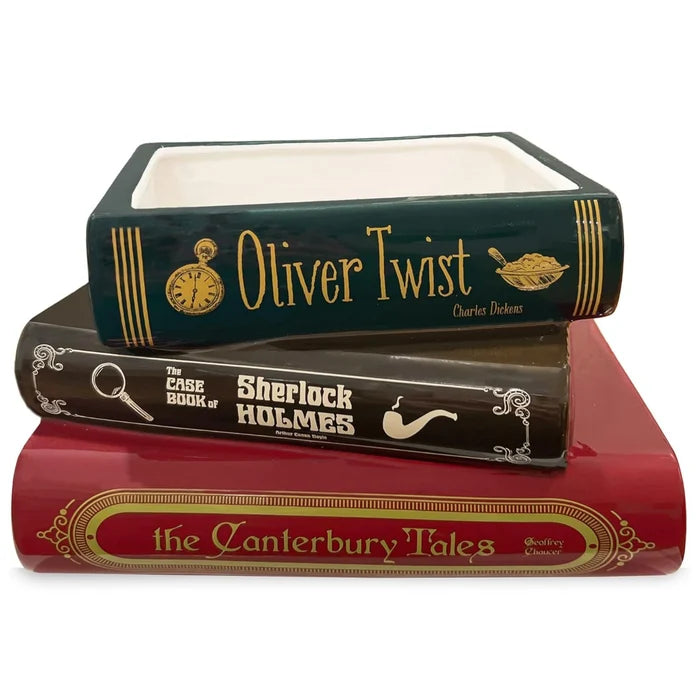 Stacked Classic Books Ceramic Planter (Various Styles)