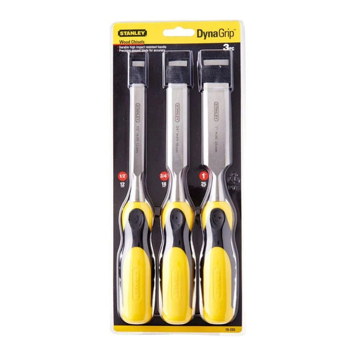 Stanley 16-285 Dynagrip Wood Chisel 3pcs Set, 1/2"-3/4"-1"