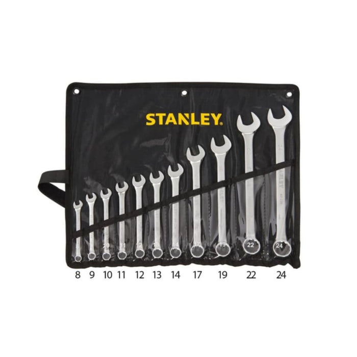 Stanley Combination Wrench Pouch Set Metric Black 11 Pcs, 8-24mm