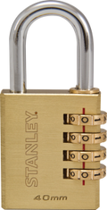 Stanley Solid Brass Combination Padlock 4 Digit 30mm/ 40mm