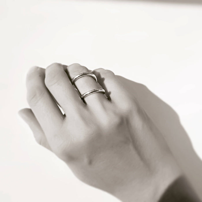 Sterling Silver Swirl Ring | Double Band Ring