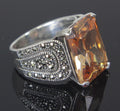 Sterling Silver Topaz Zirconia Ring Size 9