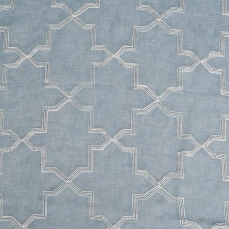 Superior Semi-Sheer Quatrefoil Printed Curtain Panels, Set of 2, light blue