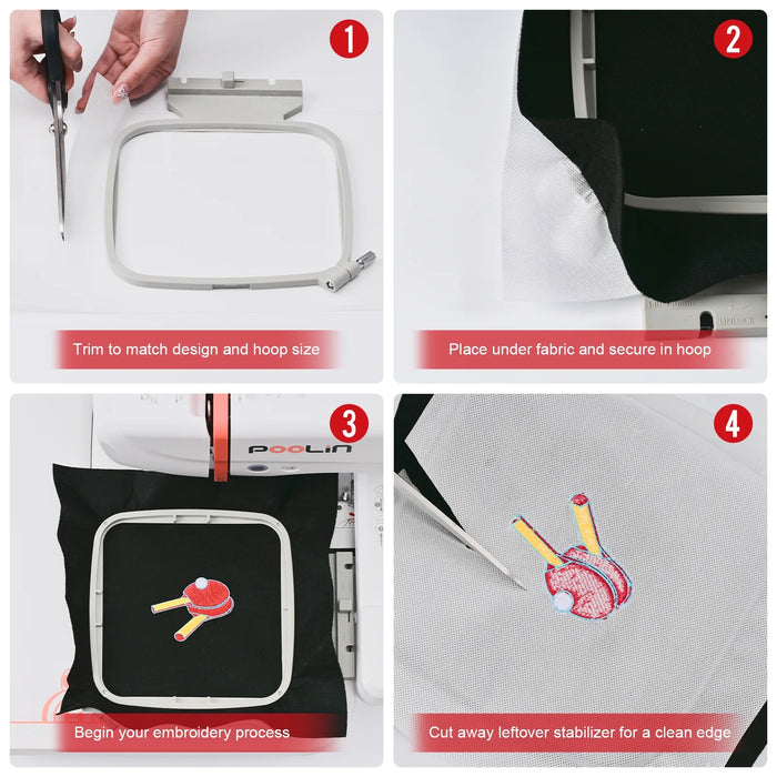 Tear Away Embroidery Stabiliser Heavy - Pre Cut sheets pack of 100