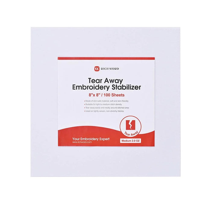 Tear Away Embroidery Stabiliser Heavy - Pre Cut sheets pack of 100