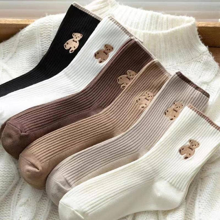Teddy Bear Mid-Tube Socks - Women's